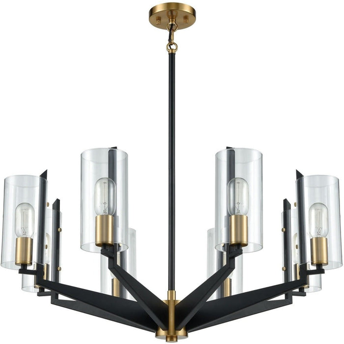 Blakeslee Matte Black, Satin Brass Chandelier