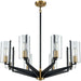 Blakeslee Matte Black, Satin Brass Chandelier