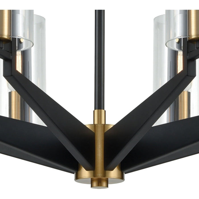 Blakeslee Matte Black, Satin Brass Chandelier