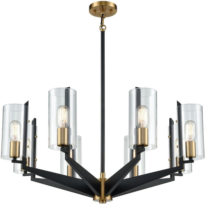 Blakeslee Matte Black, Satin Brass Chandelier