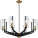 Blakeslee Matte Black, Satin Brass Chandelier