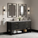Lucian 72" Double Vanity, Pebble Oak w/ 3 CM Victorian Silver Silestone Widespread Top