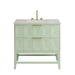 Emmeline 36" Single Vanity, Pistachio w/ 3 CM Victorian Silver Top