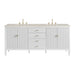 Myrrin 72" Vanity, Bright White, w/ 3 CM Siberian Silestone Top