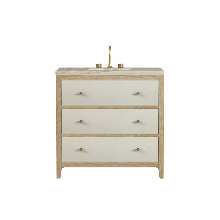 Celeste 36" Single Vanity, Sunwashed Oak with Embossed Shagreen, w/ 3 CM Tajnar Eclos Top
