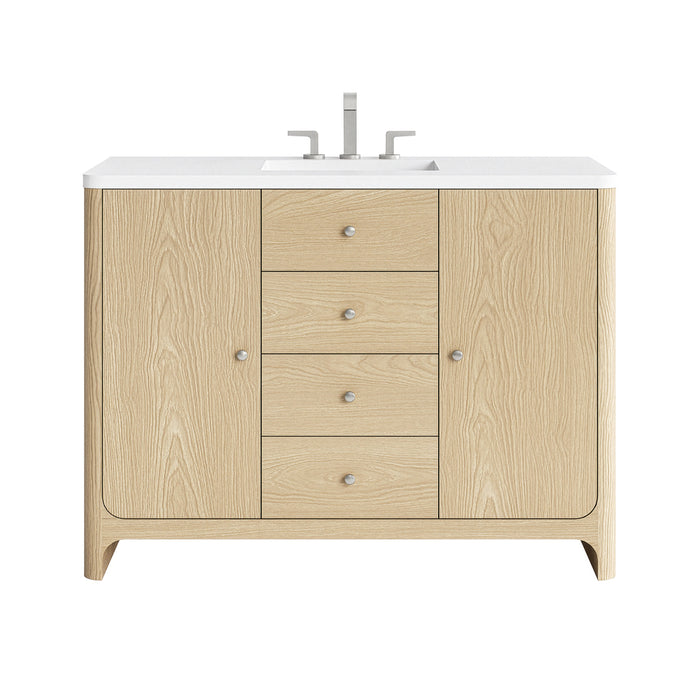 Gracyn 48" Single Vanity, Coastal Driftwood, w/ 3 CM Siberian Silestone Widespread Top