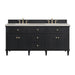 Lorelai 72" Double Vanity, Black Onyx, w/ 3 CM Siberian Silestone Top