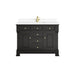 Brookfield 48" Single Vanity, Black Onyx w/ Single Hole 3 CM White Zeus Silestone Top & Backsplash