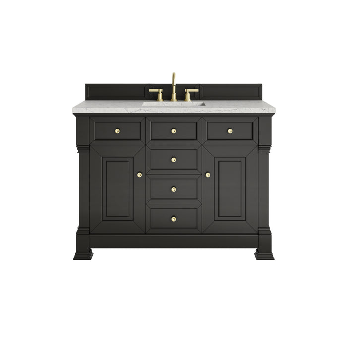 Brookfield 48" Single Vanity, Black Onyx w/ 3 CM Eternal Jasmine Pearl Silestone Top