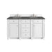 Bristol 60" Double Vanity, Bright White w/ 3 CM Parisien Bleu Silestone Top
