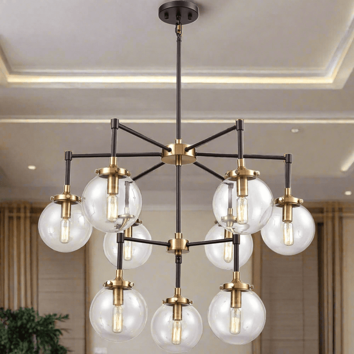 Elk Lighting Boudreaux Matte Black, Antique Gold Chandelier