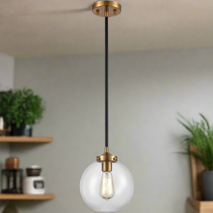 Elk Lighting Boudreaux Matte Black, Antique Gold Mini Pendant