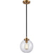 Boudreaux Matte Black, Antique Gold Mini Pendant