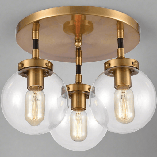 Elk Lighting Boudreaux Matte Black, Antique Gold Semi Flush Mount