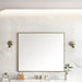 James Martin Rohe 48" Rectangular Mirror in Champagne Brass, shown in a bathroom setting
