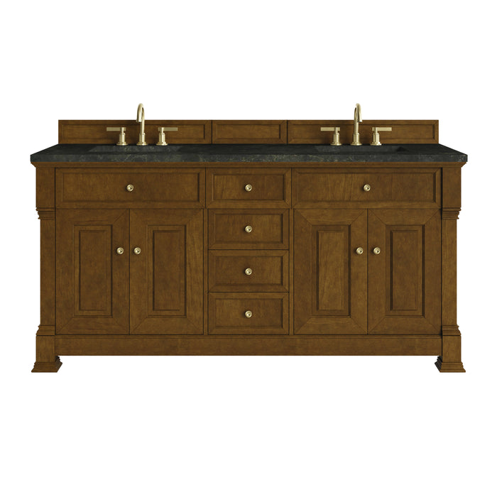 Brookfield 72" Double Vanity, Honey Oak w/ 3 CM Lime Delight Silestone Top