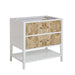 Olena 36" Single Vanity, Light Mappa Burl and Polished White