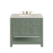 Breckenridge 36" Single Vanity, Smokey Celadon, w/ 3 CM Siberian Silestone Top