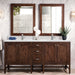 James Martin Addison 72" Double Bathroom Vanity in Mid-Century Acacia, shown in a bathroom setting