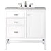 Addison 36" Single Vanity, Glossy White w/ 3 CM Eternal Jasmine Pearl Silestone Top