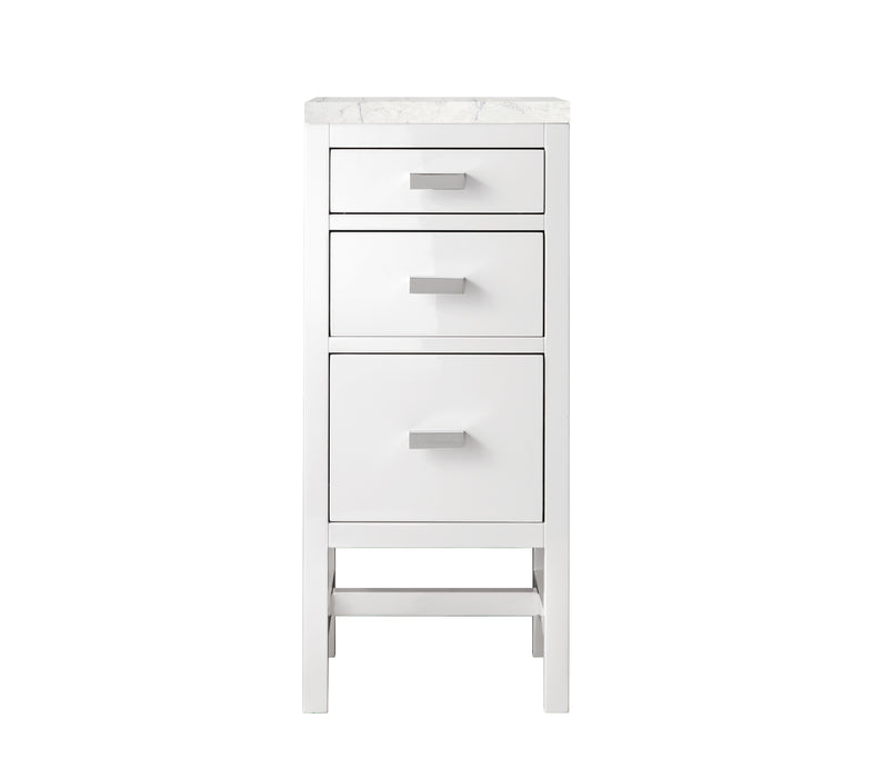 Addison 15" Base Cabinet, Glossy White w/ 3 CM Eternal Jasmine Pearl Silestone Top