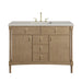 Kinnsden 48" Single Vanity, Weathered Oak w/ 3 CM Charcoal Soapstone Silestone Top