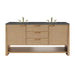 Solene 72" Double Vanity, Seaside Oak, w/ 3 CM Parisien Bleu Quartz Top