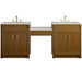 Bellshire 84" Dual Vanity Set with 24" Make-Up Counter, Honey Oak w/3 cm Lime Delight Silestone Top