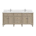 Lorelai 72" Double Vanity, Light Natural Oak w/ 3 CM Victorian Silver Silestone Top w/FreePower Wireless Charger