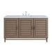 Portland 60" Single Vanity Whitewashed Walnut w/ 3 CM Ethereal Noctis Silestone Top