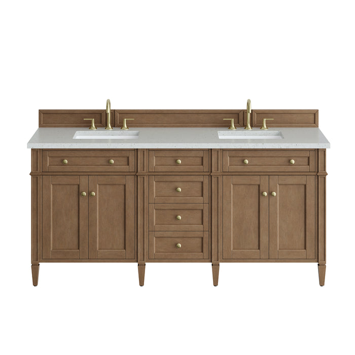 Brittany 72" Double Vanity in Bright White, w/ 3 CM Tajnar Eclos Top