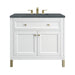Chicago 36" Single Vanity, Glossy White, w/ 3 CM Parisien Bleu Silestone® Top