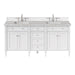 Brittany 72" Double Vanity, Bright White Vanity w/ 3 CM Carrara Marble Top