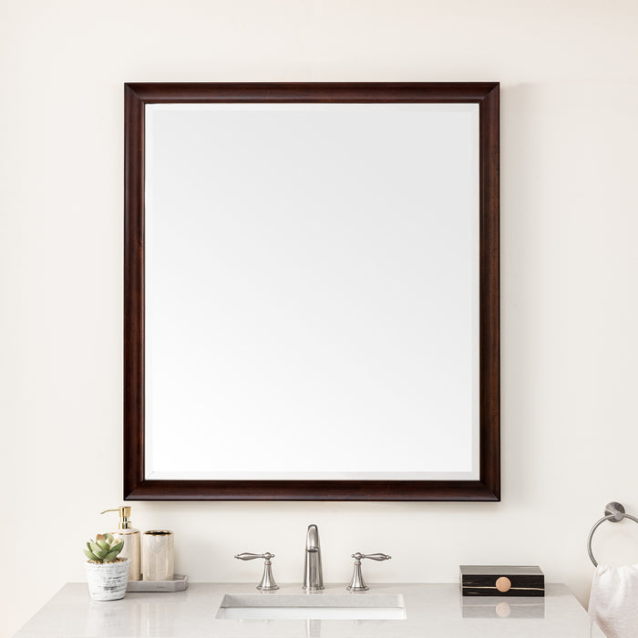 James Martin Glenbrooke 36" Mirror in Burnished Mahogany, shown in a bathroom setting