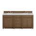 Bristol 72" Double Vanity, Saddle Brown w/ 3 CM Charcoal Soapstone Silestone Top