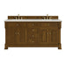 Brookfield 72" Double Vanity, Honey Oak w/ 3 CM Parisien Bleu Silestone Top