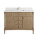 Kinnsden 48" Single Vanity, Sable Oak w/ 3 CM Ethereal Noctis Silestone Top w/FreePower Wireless Charger