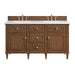 Lorelai 60" Double Vanity, Light Natural Oak, w/ 3 CM Siberian Silestone Top w/FreePower Wireless Charger