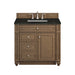 Bristol 36" Single Vanity, Saddle Brown, w/ 3 CM Phantome Eclos Top