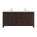 Gracyn 72" Double Vanity, Sable, w/ 3 CM White Zeus Quartz Top