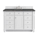 Bristol 48" Single Vanity, Bright White w/ 3 CM Parisien Bleu Silestone Top