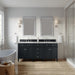 Brittany 72" Double Vanity, Pecan w/ 3 CM Charcoal Soapstone Silestone Top