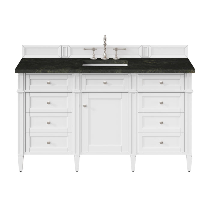 Brittany 60" Single Vanity, Victory Bleu w/ 3 CM Victorian Silver Silestone Top
