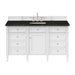 Brittany 60" Single Vanity, Victory Bleu w/ 3 CM Victorian Silver Silestone Top