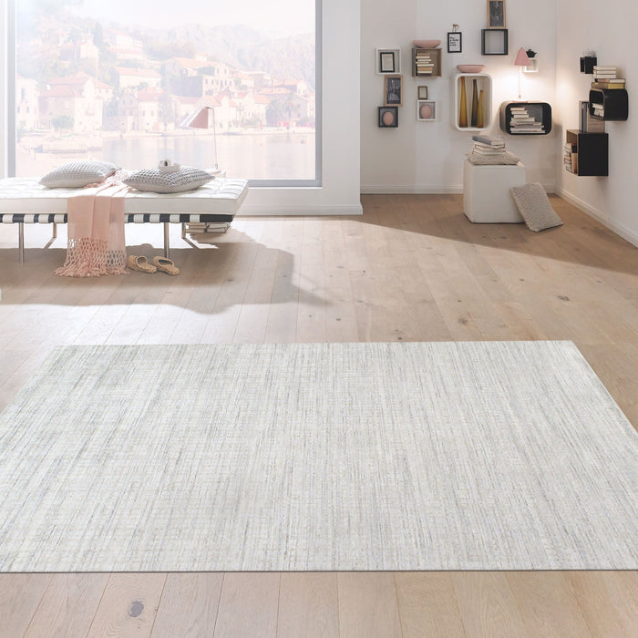 Pasargad Home Slate Collection Hand-Loomed Ivory/Beige Bsilk & Wool Area Rug- 9' 0" X 12' 0" pbfe-02 9x12