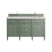 Brittany 60" Double Vanity, Smokey Celadon w/ 3 CM Ethereal Noctis Top