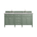 Brittany 72" Double Vanity, Smokey Celadon w/ 3 CM Carrara Marble Top