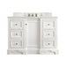 De Soto 48" Single Vanity, Bright White w/ 3 CM Lime Delight Silestone Top