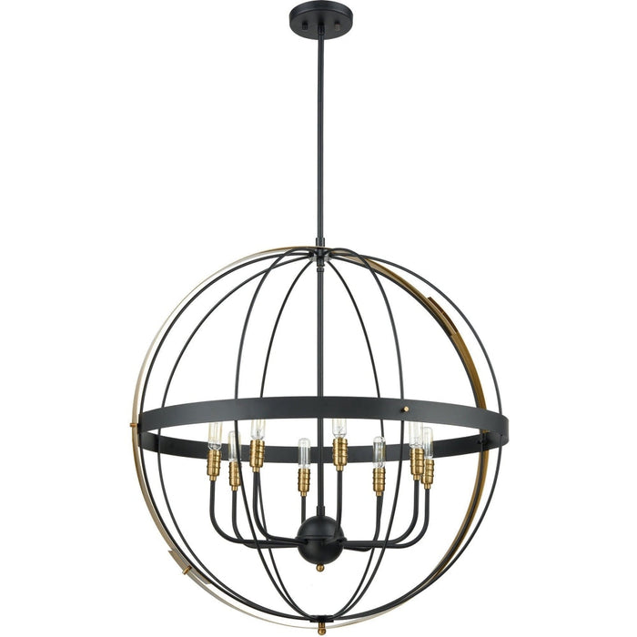 Caldwell Matte Black, Satin Brass Pendant