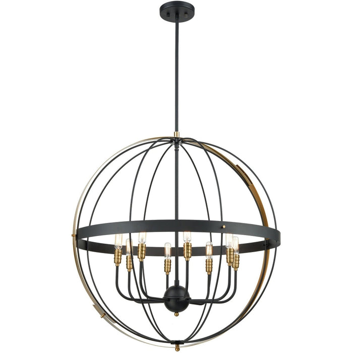 Caldwell Matte Black, Satin Brass Pendant